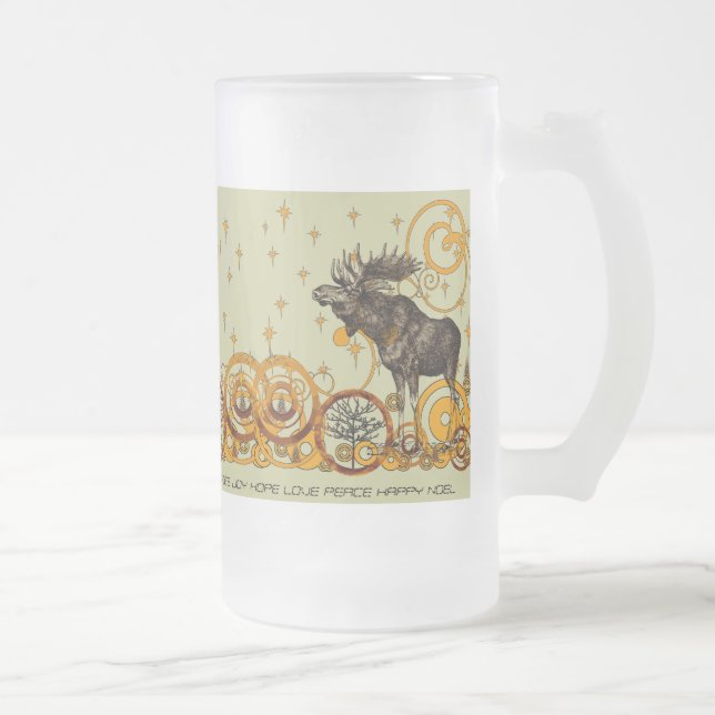 Chope Givrée Moose Swirl Stars Lune Paix Joy Ho Ho Stein (Droit)
