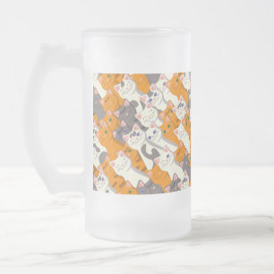 Chope Givrée Motif en diagonale du chat noir blanc gingembre