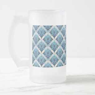 Chope Givrée Motif floral boho élégant en bleu