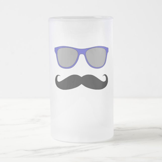 Chope Givrée Moustache et humeur bleue de lunettes de soleil (Centre)