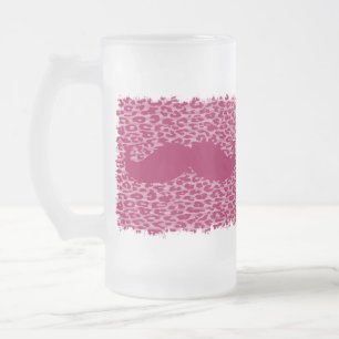 Chope Givrée Moustache rouge drôle sur empreinte de léopard