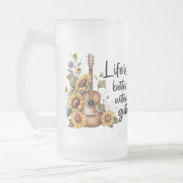Chope Givrée Nom de la Personnaliser Guitare avec tournesol