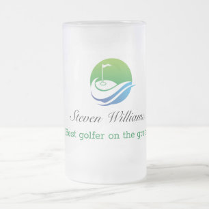 Chope Givrée Nom personnalisé Meilleur Golfer Frosted Musique