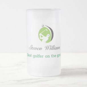 Chope Givrée Nom personnalisé Meilleur Golfer Frosted Musique