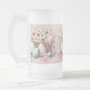 Chope Givrée Oeufs de Pâques floraux rose en dentelle monogramm