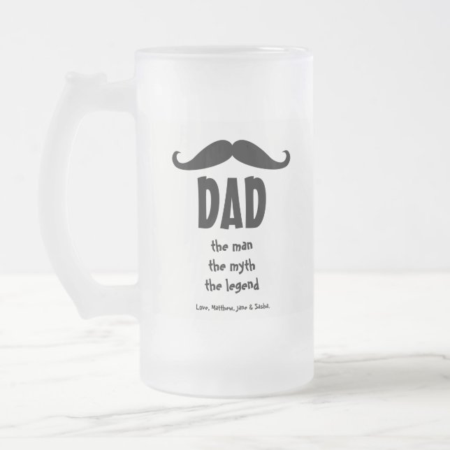Chope Givrée Papa l'homme le mythe la légende la moustache drôl (Gauche)