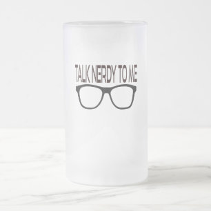 Chope Givrée Parlez-moi Nerdy avec des lunettes de Geek noir