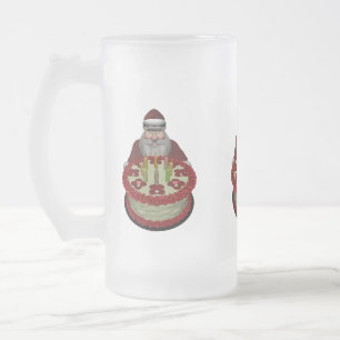 Chope Givrée Père Noël Avec Gâteau D'Anniversaire