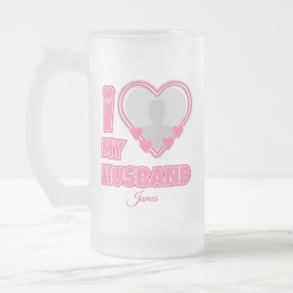 Chope Givrée Personnalisé I Love My Husband - Ajouter Photo & N