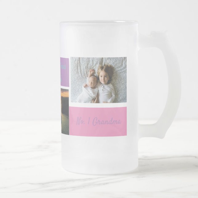 Chope Givrée Personnalisé Noël 3 Photo Personnalisée Grand-mère (Droit)