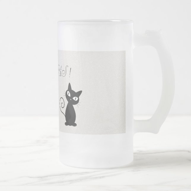 Chope Givrée Quirky Whimsical Black Cat Glittery-Bonjour magnif (Droit)
