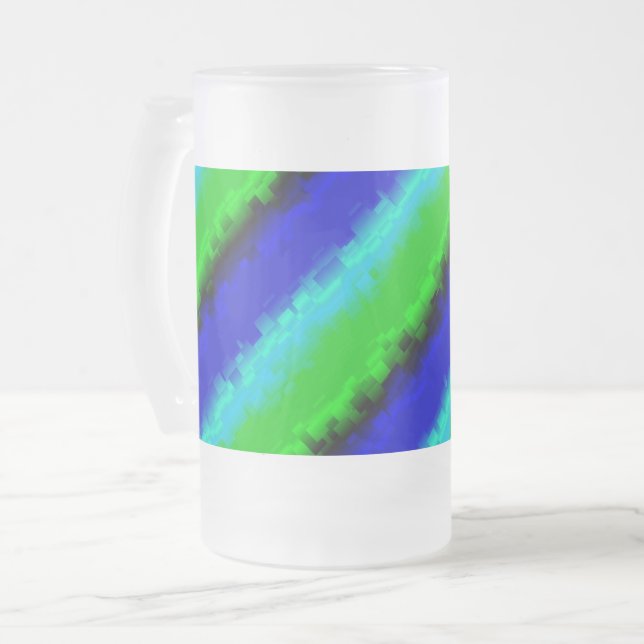 Chope Givrée Rayures de verre brisé bleu vert (Devant gauche)