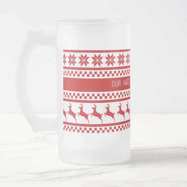 Chope Givrée Reindeer d'impression nordique personnalisé (Gauche)