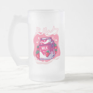 Chope Givrée Retro 90s Japonais Kawaii Lait de fraise Frosted 