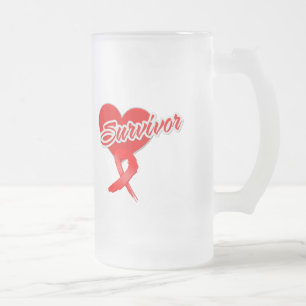 Chope Givrée Ruban de coeur - survivant de maladie cardiaque