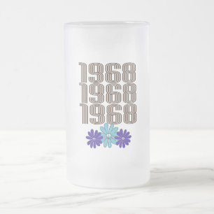 Chope Givrée Signal de paix Hippie Fleur Power 1968 Aqua Purple