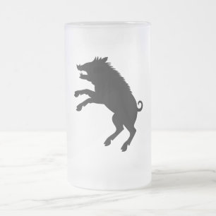 Chope Givrée Silhouette noire et blanche de sanglier