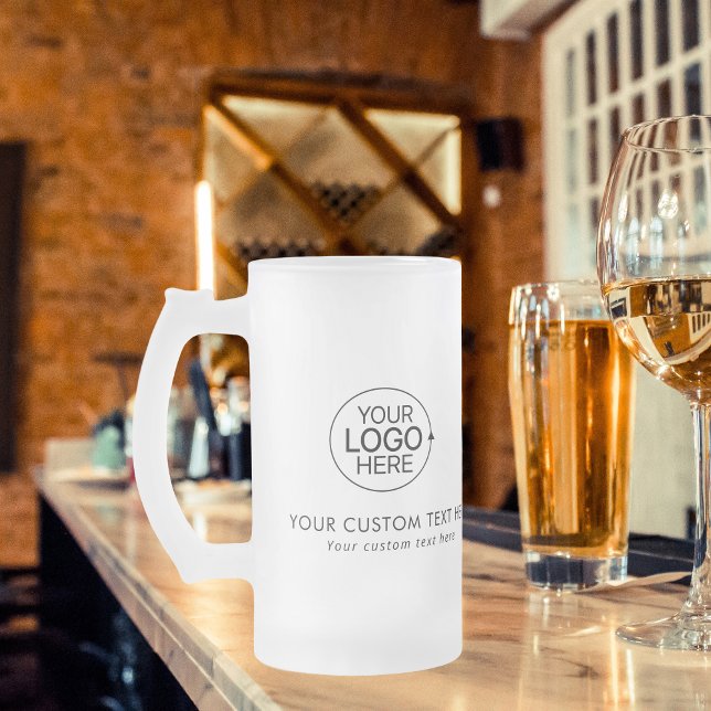 Chope Givrée Simple Ajouter votre logo Nettoyer la typographie (Simple Add Your Logo Clean Typography Frosted)