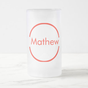 Chope Givrée simple cercle rouge ajouter votre nom lettre texte