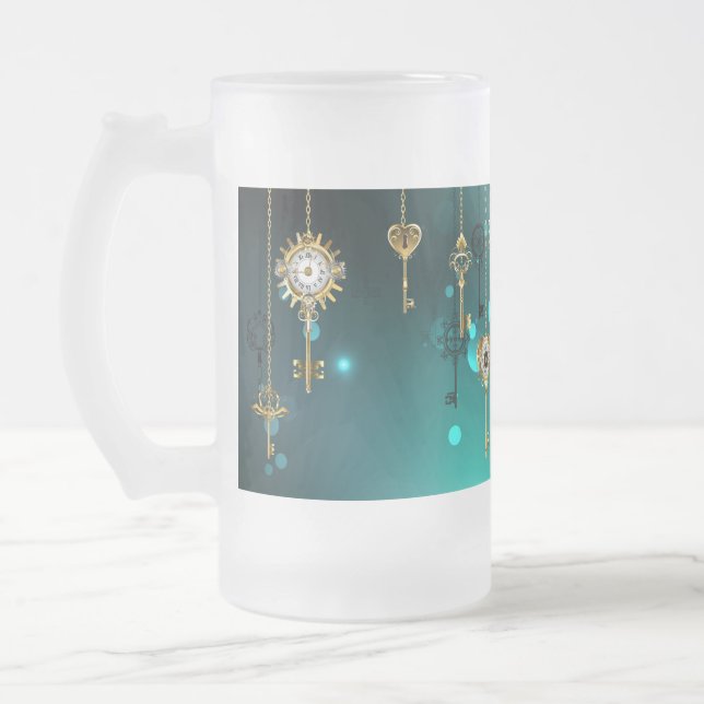 Chope Givrée Skeleton Keys on Green Background (Gauche)