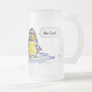 Chope Givrée Soyez des pingouins en caricature Cool en verre gl