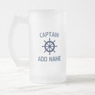Chope Givrée Stein nautique nommé de bière de capitaine fait