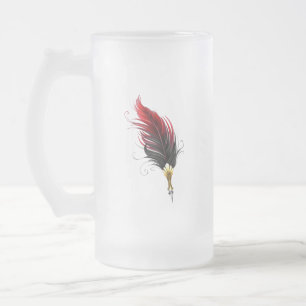 Chope Givrée Stylo rouge en plumes avec nib or