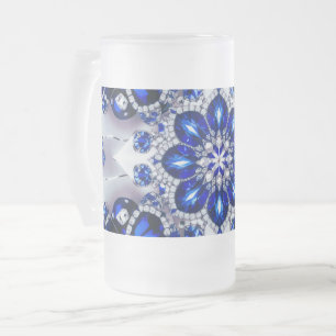 Chope Givrée Tapis en verre dépoli avec design de couleur Bleu 