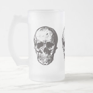 Chope Givrée Tête de crâne, Tête de crâne, Verre de bière,