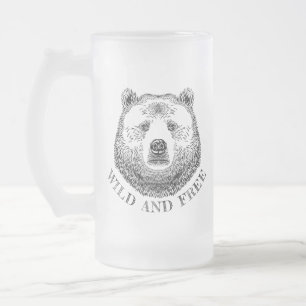 Chope Givrée Tête D'Ours, Sauvage Et Libre, Illustration Dessin
