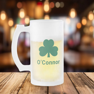 Chope Givrée Trèfle vert irlandais Nom de famille personnalisé