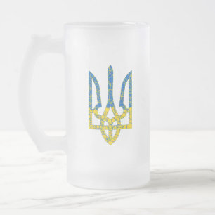 Chope Givrée Un trident ukrainien texturé drapeau d'Ukraine cou