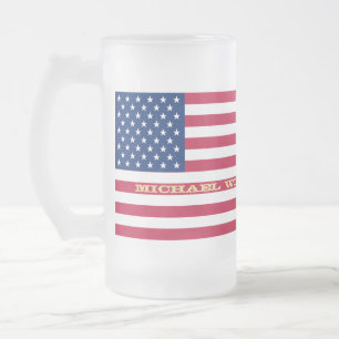 Chope Givrée USA Flag Patriotic America Custom Name Monogramme
