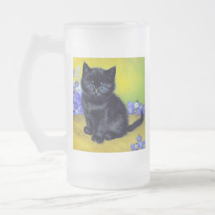 Chope Givrée Van Gogh Chat noir Fleurs violettes