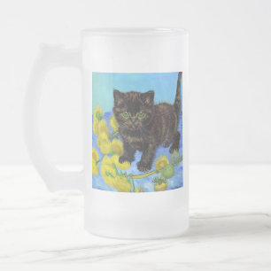 Chope Givrée Van Gogh Style Chat avec tournesol