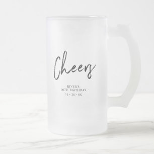 Chope Givrée Verre à bière personnalisé avec lettrage noir pour