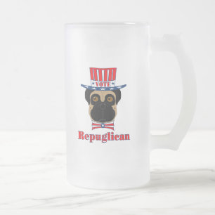Chope Givrée Vote rePUGlican Funny Carlin en Casquette blanc ro