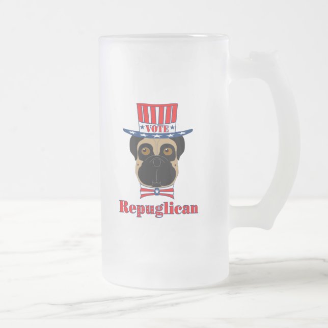Chope Givrée Vote rePUGlican Funny Carlin en Casquette blanc ro (Droit)