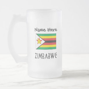 Chope Givrée Zimbabwe et Zimbabwe Drapeau avec votre nom Froste