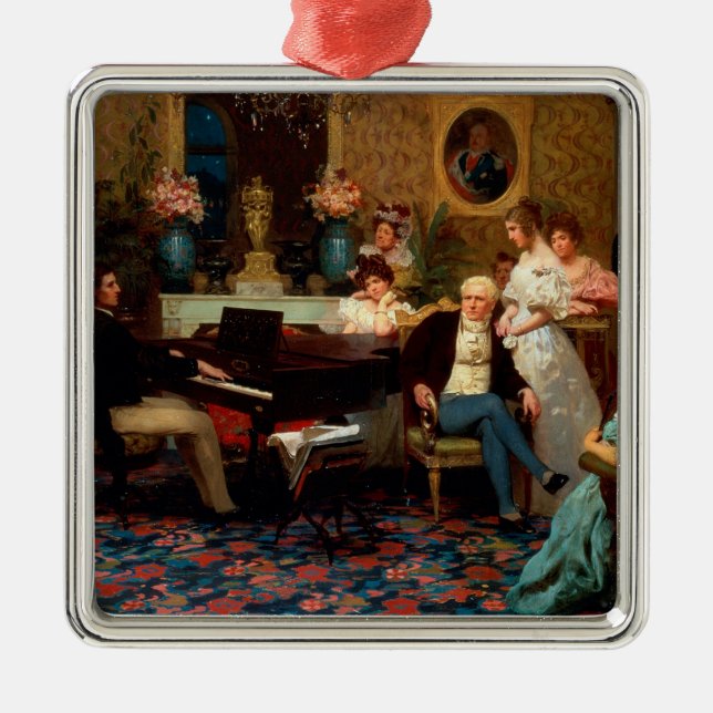 Chopin, der das Klavier spielt Ornament Aus Metall (Vorne)