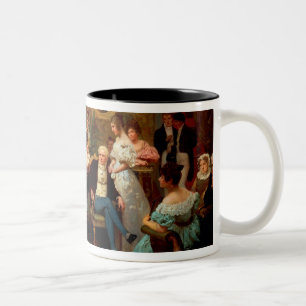 Chopin, der das Klavier spielt Zweifarbige Tasse