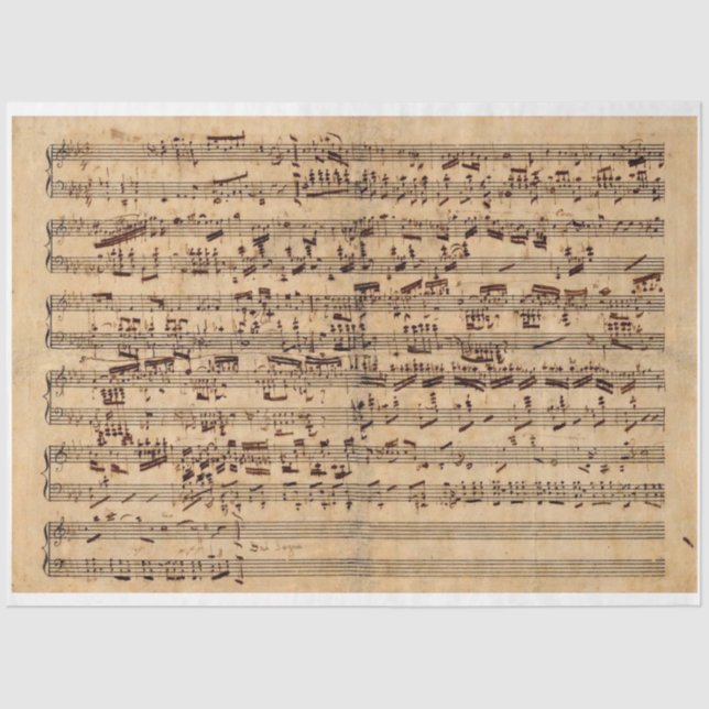 Chopin-Notendecoupage Seidenpapier (Vorderseite)