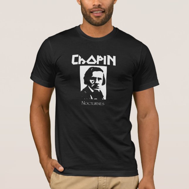 Chopin-Notturno-schwarzer MetallT - Shirt (Vorderseite)