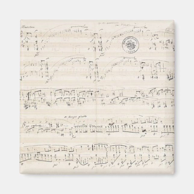 Chopin Polonez-Fantasy-Manuskript Magnet (Vorne)