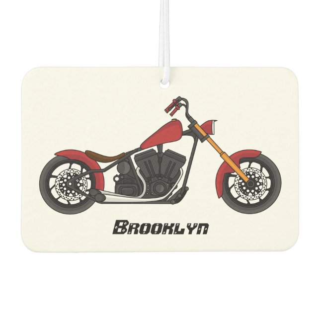 Chopper-Art Motorrad-Abbildung Autolufterfrischer (Vorderseite)