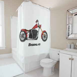 Chopper-Art Motorrad-Abbildung Duschvorhang