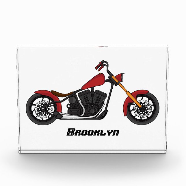 Chopper-Art Motorrad-Abbildung Fotoblock (Vorderseite)