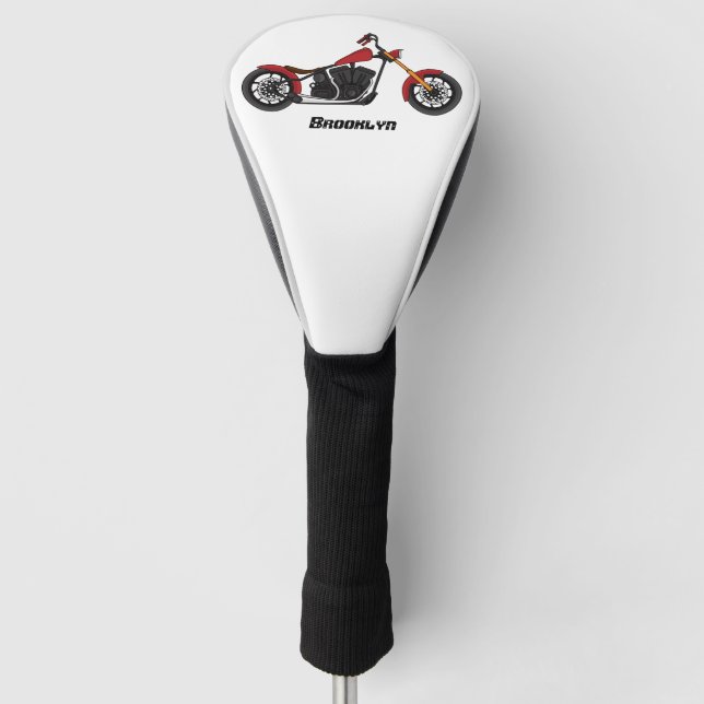 Chopper-Art Motorrad-Abbildung Golf Headcover (Vorderseite)