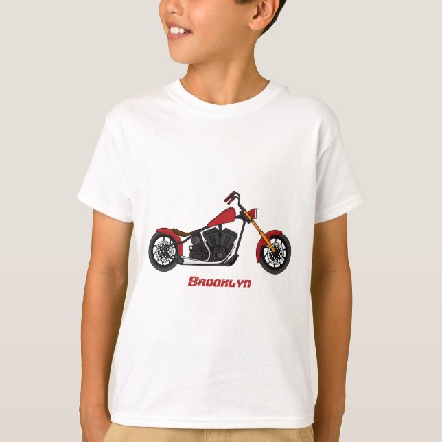Chopper-Art Motorrad-Abbildung T-Shirt (Vorderseite)