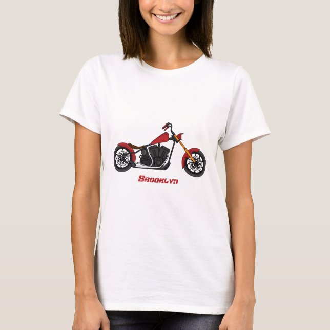 Chopper-Art Motorrad-Abbildung T-Shirt (Vorderseite)